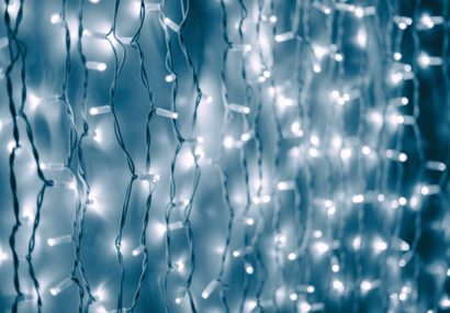Blue tinted holiday rope lights
