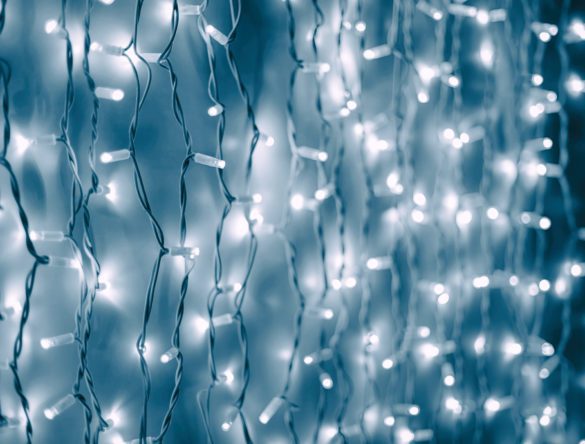 Blue tinted holiday rope lights